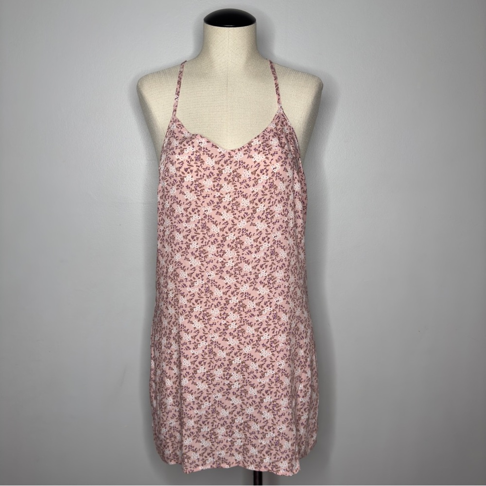 Aeropostale Chemise Women Small Pink Floral Sexy Pajama Sleep Dress Chic Romance